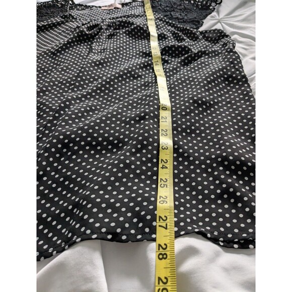 Philosophy Top Womens Sz 1X Black Polka dot Chiffon Lace Cap Slv Cocktail Blouse - Picture 10 of 10